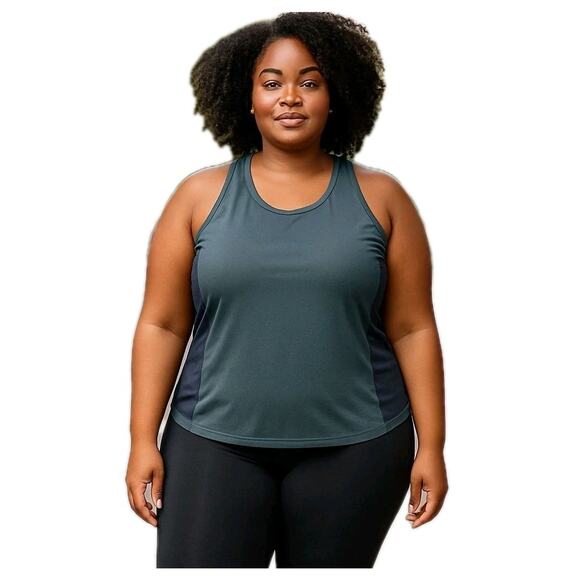 Athleta Allyson Felix Legend Shine Tank Plus Size 3X Teal Racerback NEW NWT - Picture 1 of 15